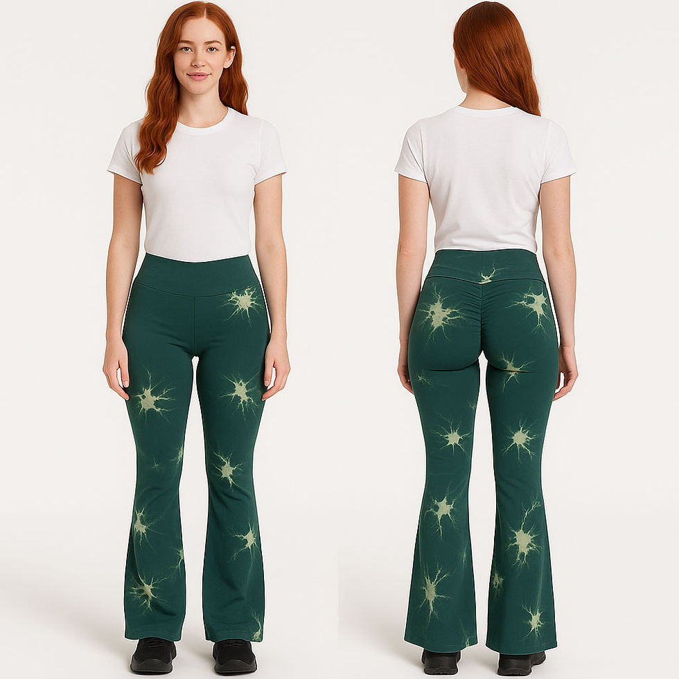 Miniatura: LEGGINS TIE-DYE PALAZO TRIPLE PUSH-UP VERDE