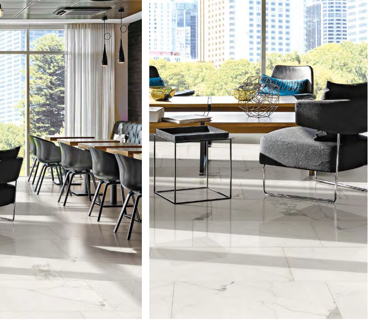 Calacatta white porcelain tile amara stone and tile boutique  dallas ann sacks