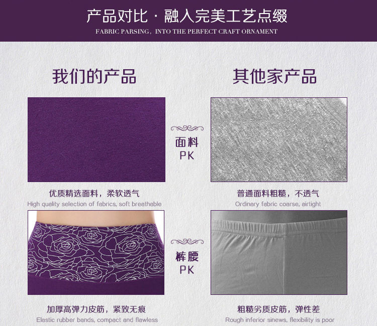 Thumbnail: 內褲女純棉全棉高腰大碼收腹三角褲Cotton underwear female waist