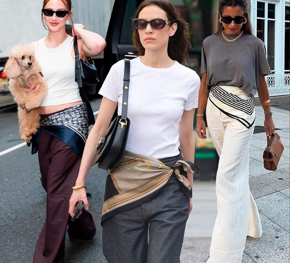 O novo protagonista do look: como o lenço no quadril virou a febre entre as celebridades