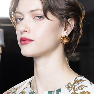 modelo posando para o desfile da carolina herrera