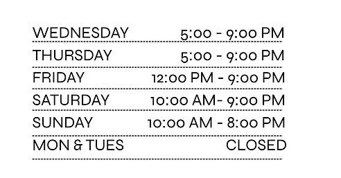 WEDNESDAY THURSDAY FRIDAY SATURDAY SUNDAY MON & TUES.jpg
