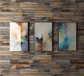 חיפוי קיר דמוי עץ שטוח צבע עץ עם כחול מספר דגם WD-02