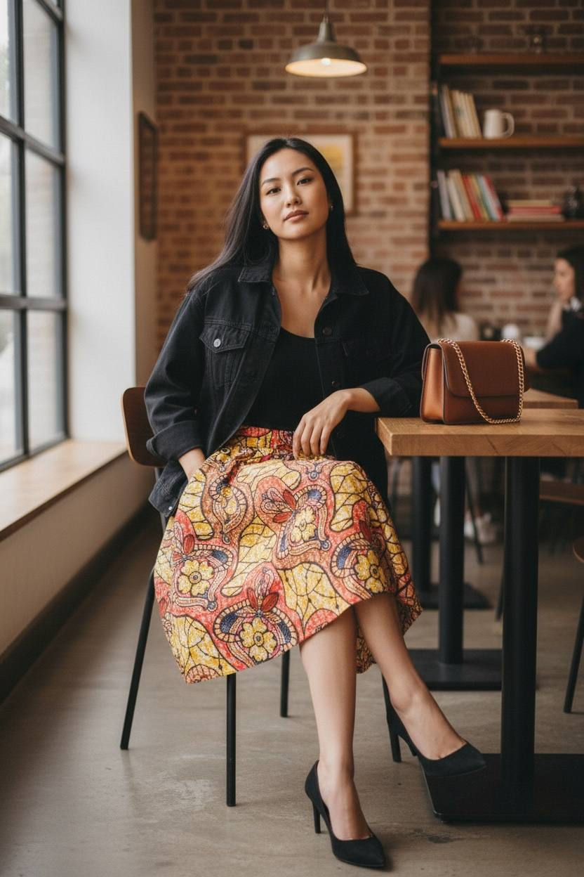 Thumbnail: Floral Knee-Length Skirt