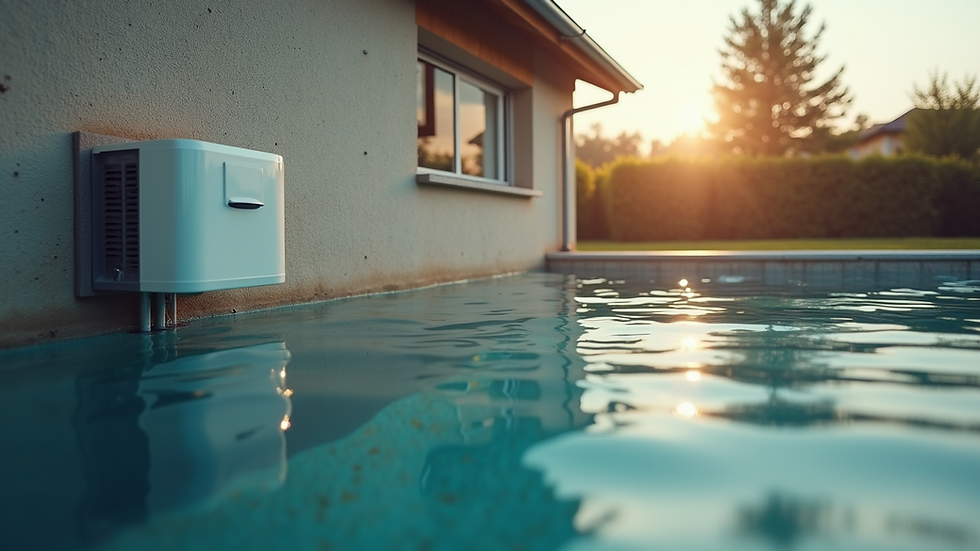 Vue en plongée d'une pompe à chaleur installée à l'extérieur d'une maison