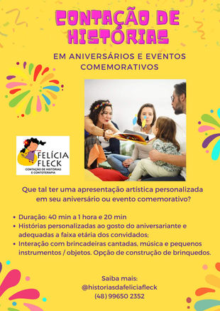CONTAÇÃO DE HISTÓRIAS EM ANIVERSÁRIOS INFANTIS! Florianópolis e região!