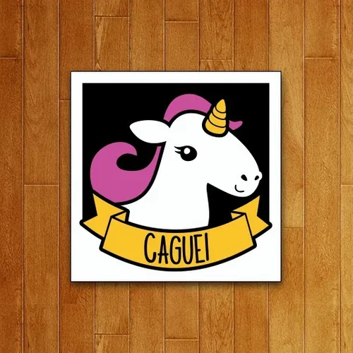 Placa Decorativa Unicornio Caguei