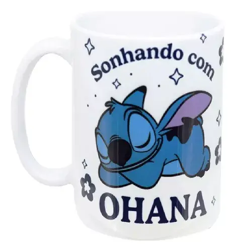 Miniatura: Caneca Disney Stitch Sonhando com Ohana New Gift Pop 350ml