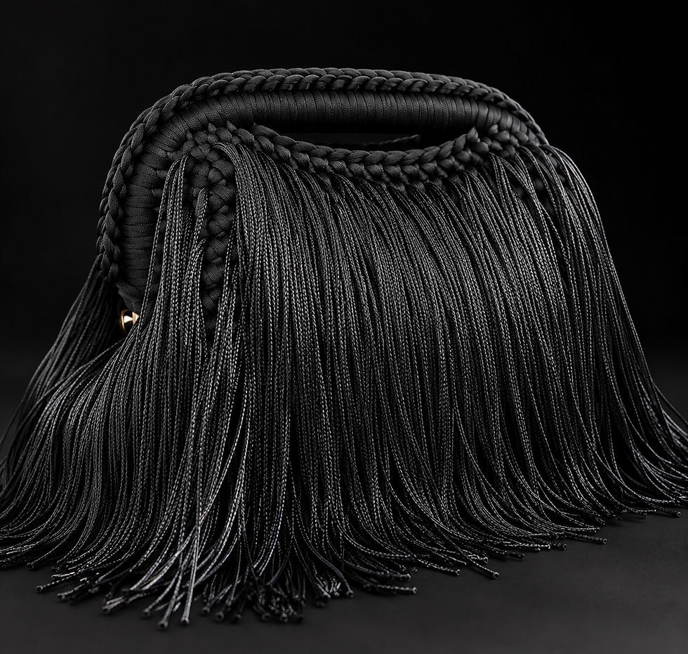 Monster Fringe Dumplin oversized handmade crochet handbag