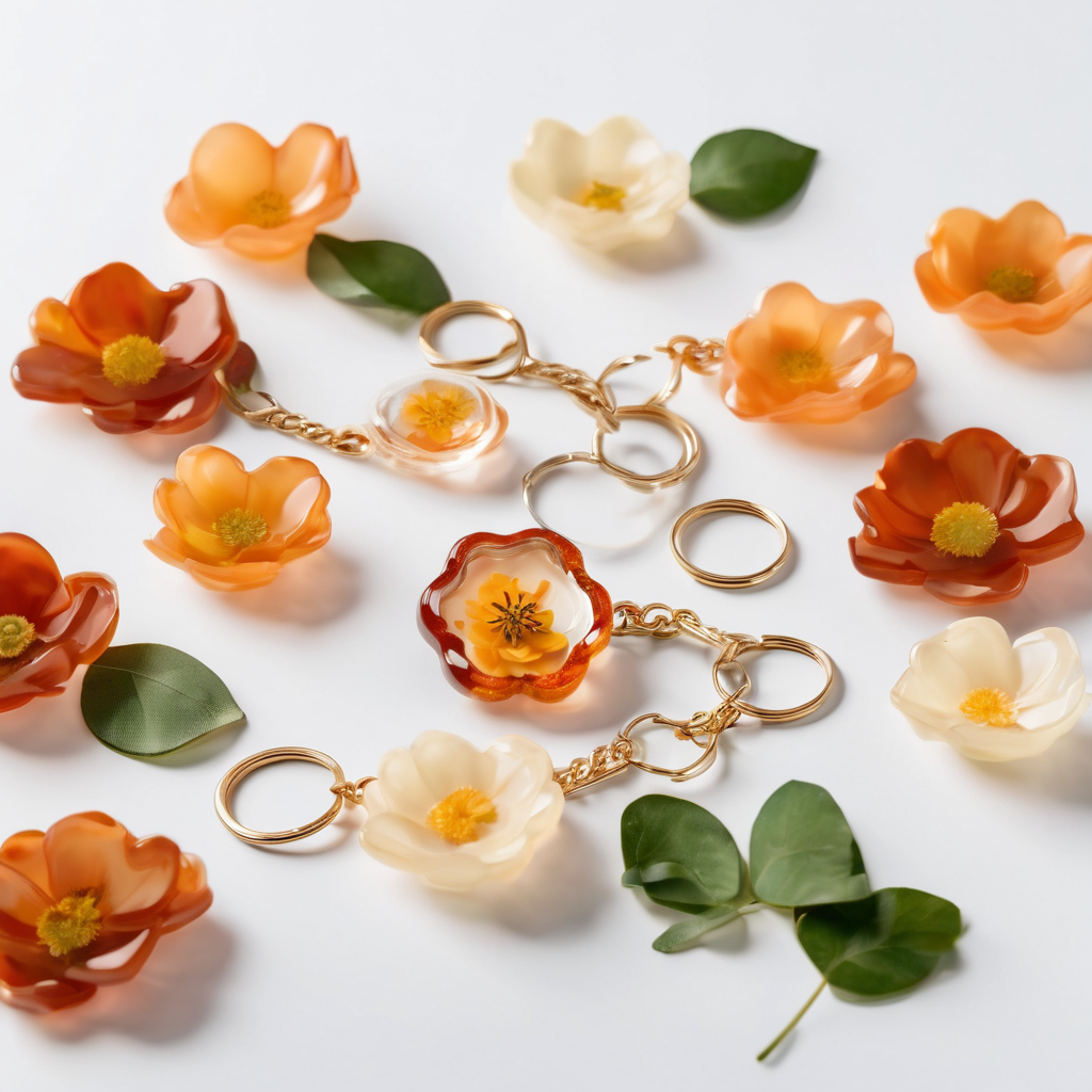 Resin Flower Keychain