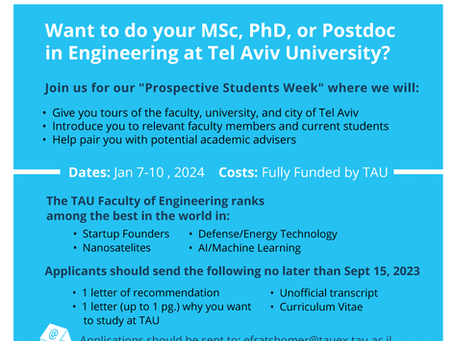 Prospective Students Week, apply with our lab