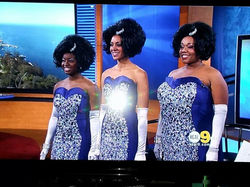 Tyralucia as Dreamgirl's Lorrell Robinson press appearance on KCAL 9