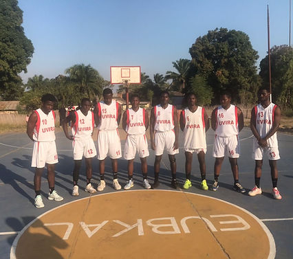 Uvira basketball team at a tournament in Kalemie
