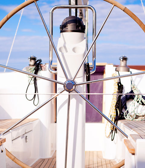 Steer Wheel on a Boat