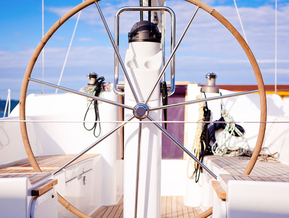 Steer Wheel on a Boat