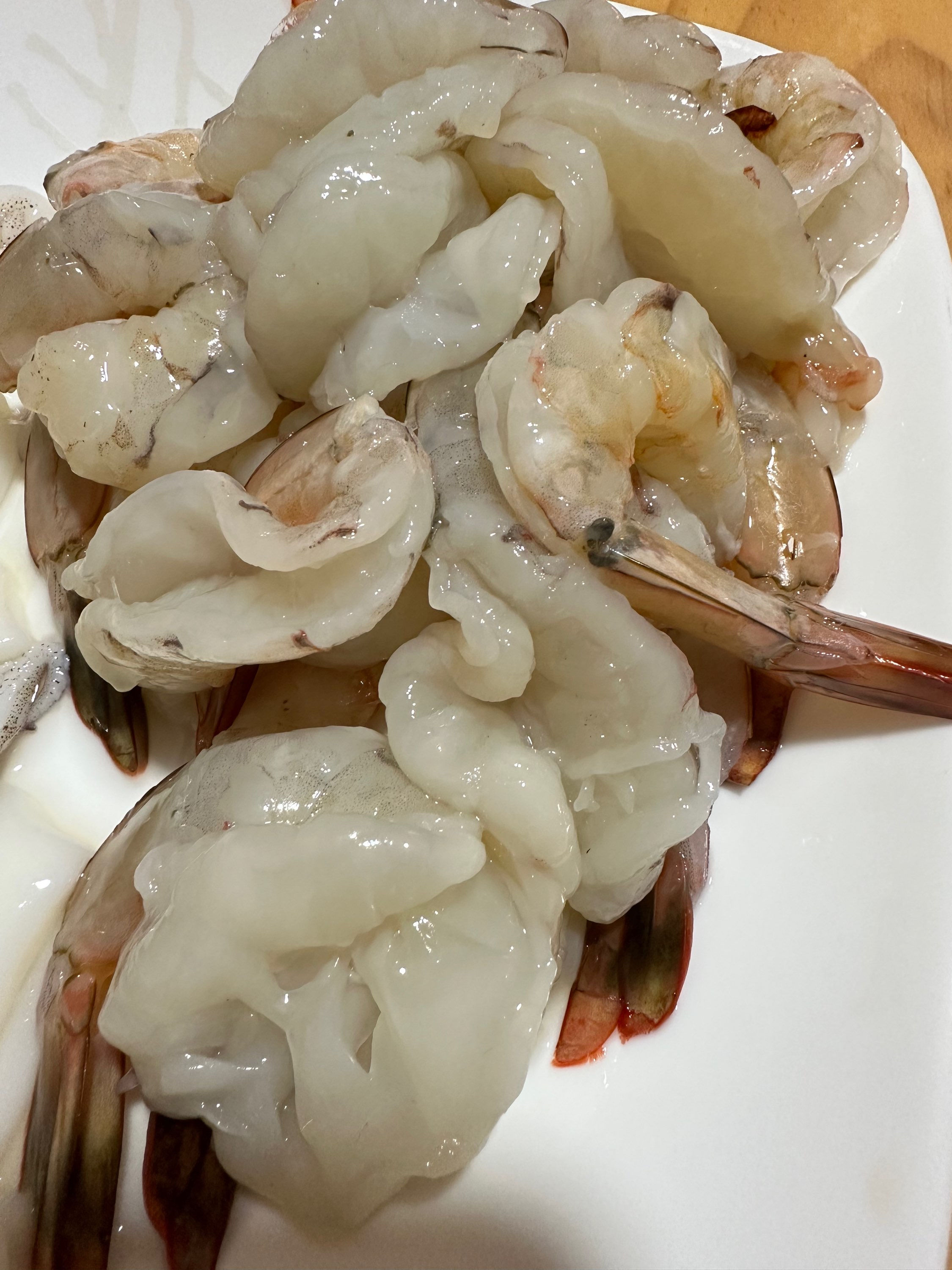 （M Size 18-20Pcs） Deshell Prawn Meat With Tail新鲜冷冻深海明虾肉 （B）#纯手工处理、挑虾线# 500gm