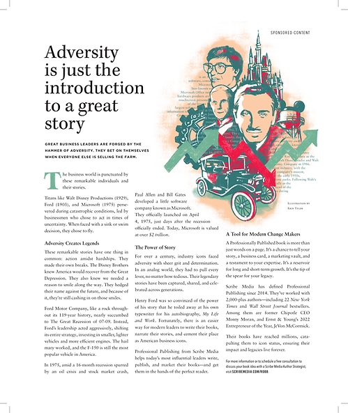 Print Advertorial for Scribe Media appearing in Robb Report