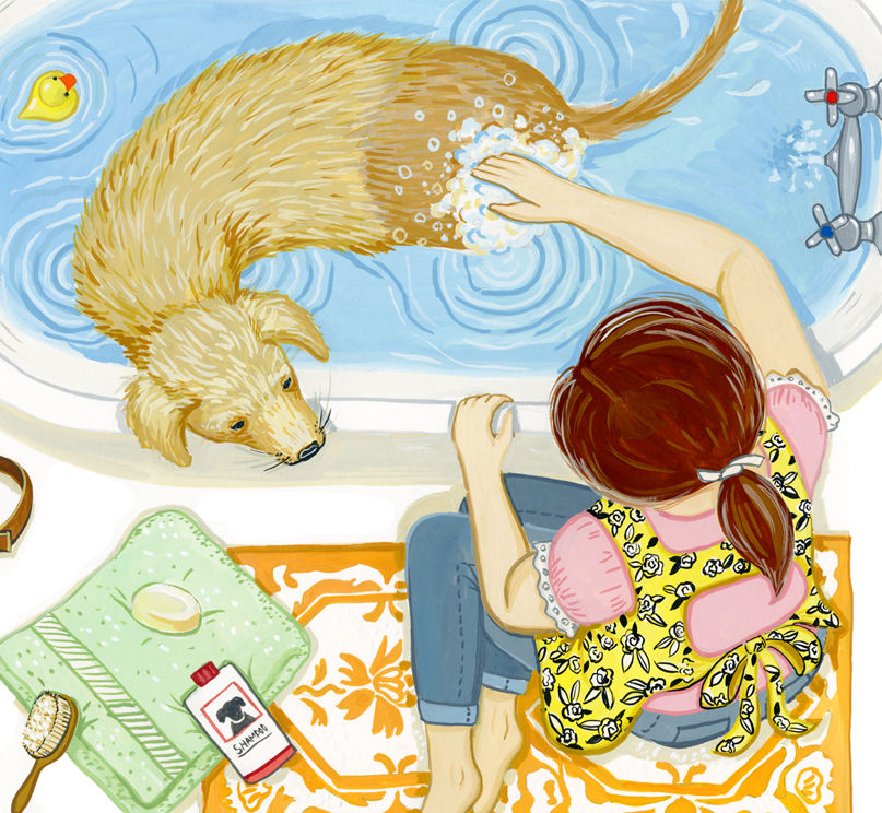 Bath Time Art Print 8 x 8"