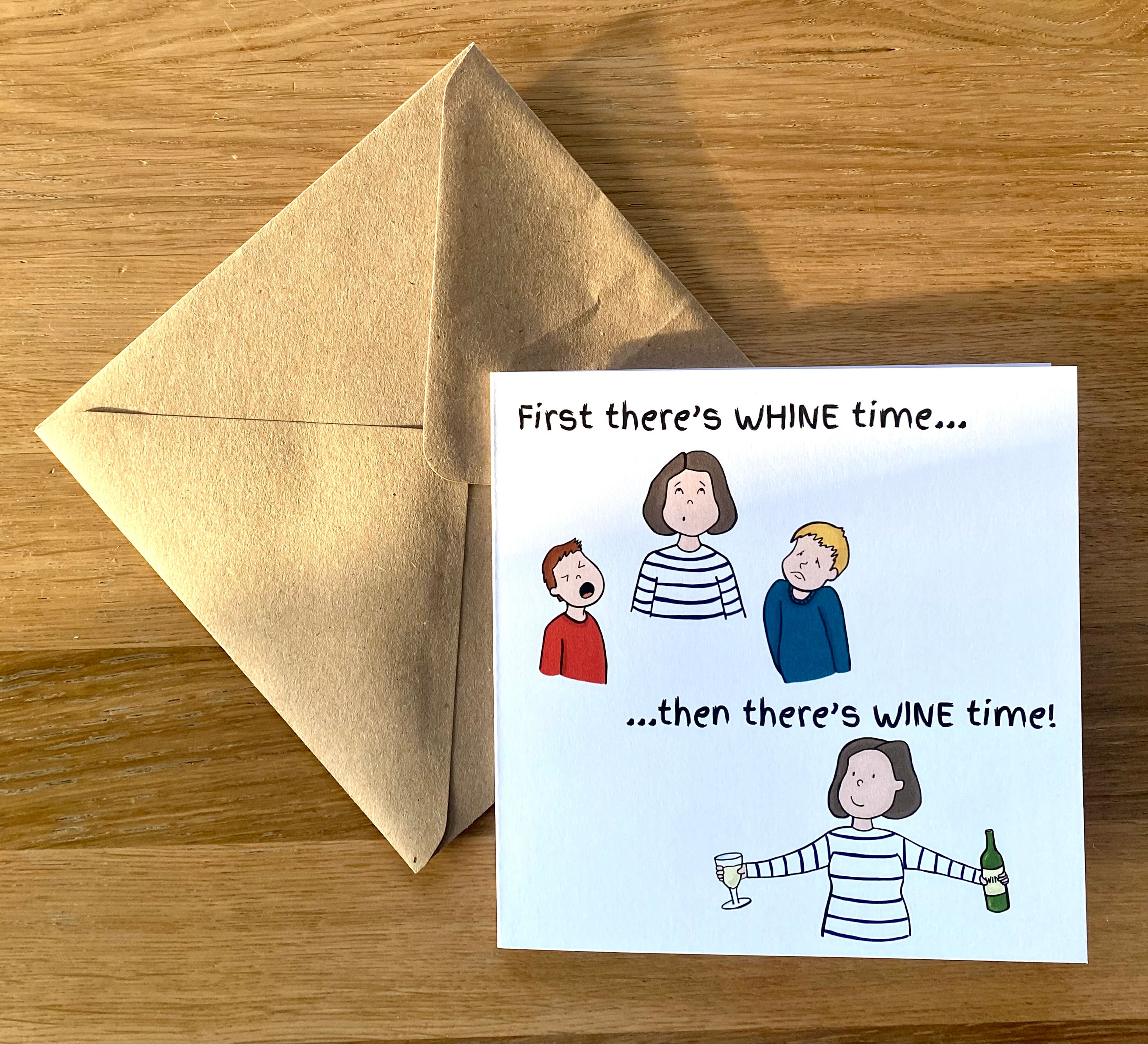 Whine Time Greeting Card