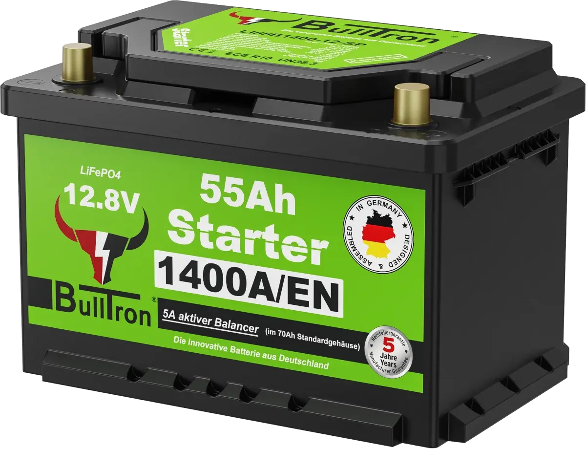 BullTron 12,8V Starter Polar 55Ah mit 1400A/EN Kaltstartstrom