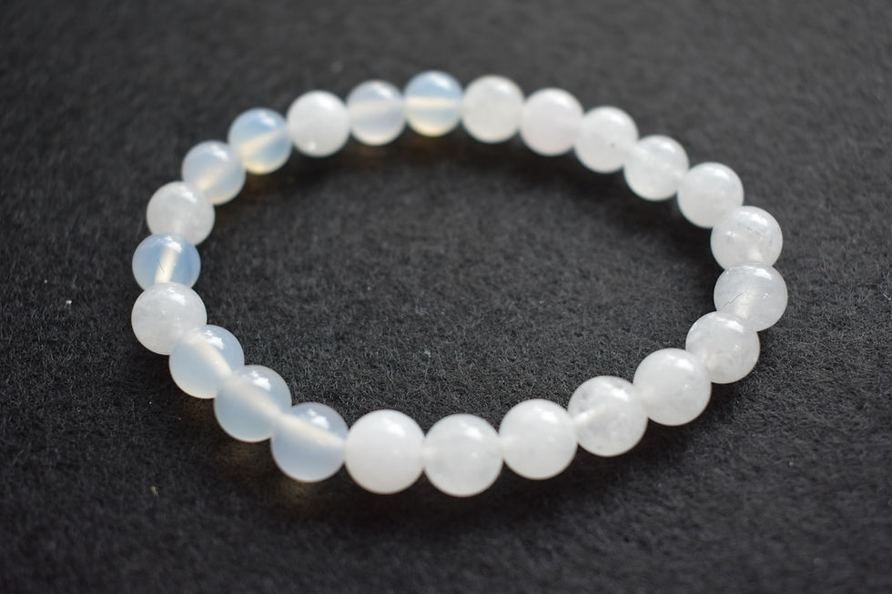 White Chalcedony beaded bracelet