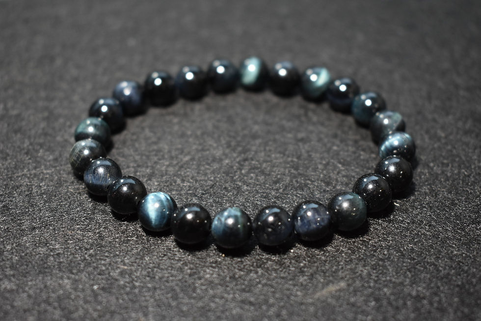 Natural Blue Tiger's Eye beaded bracelet