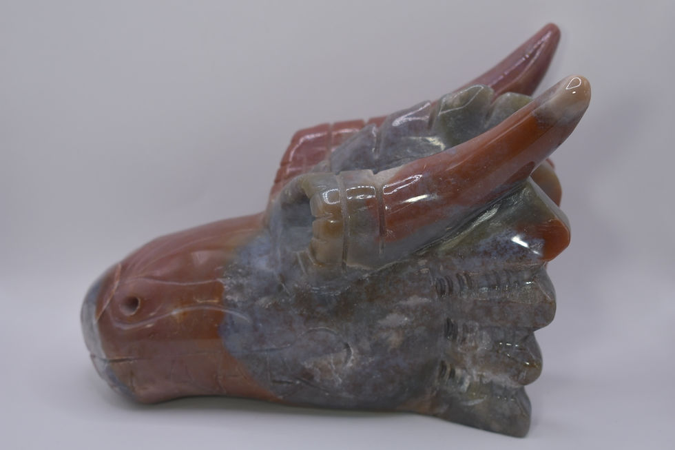 Thumbnail: Druzy Indian Moss Agate Dragon Head Figurine