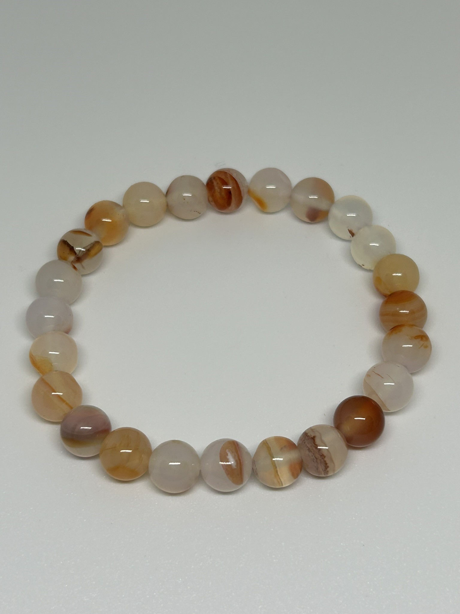 Red Dendritic Agate beaded bracelet