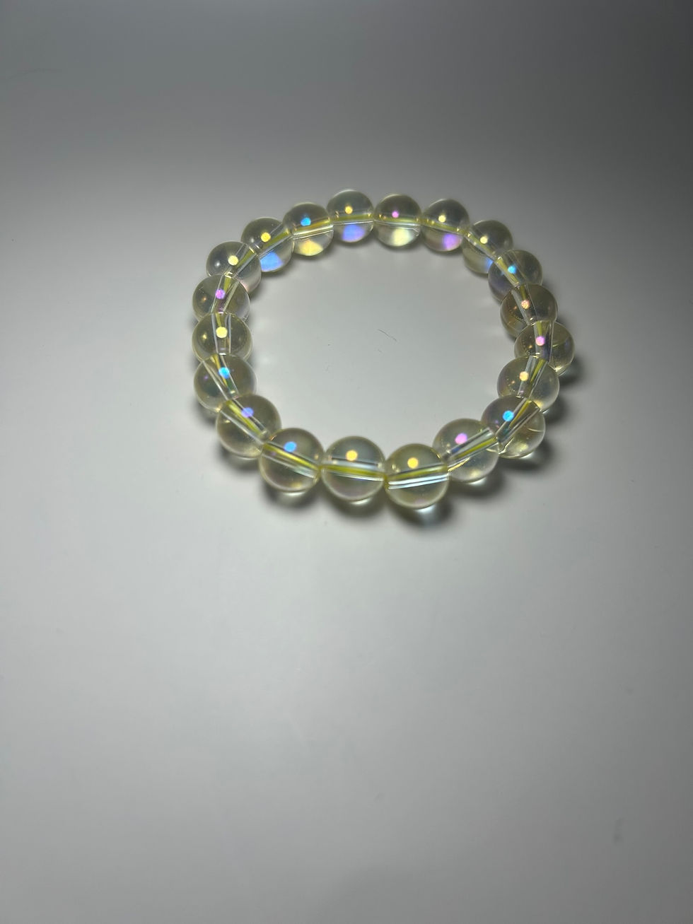 Yellow Aura Quartz beaded bracelet