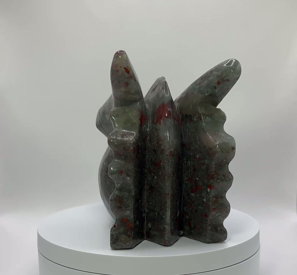 Thumbnail: African Bloodstone Dragon Head Figurine
