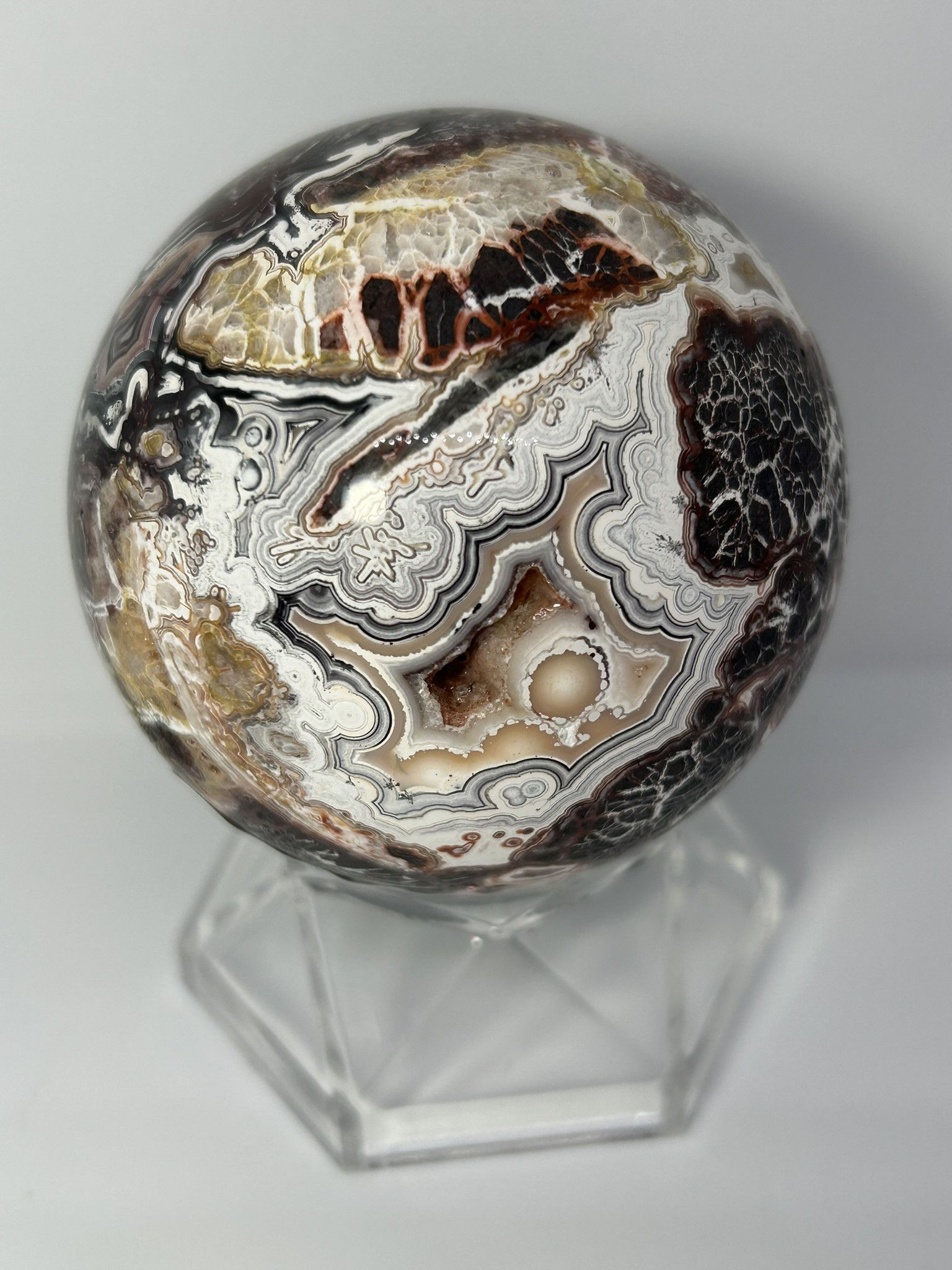 Druzy Mexican Crazy Lace Agate Sphere (63.5 mm)