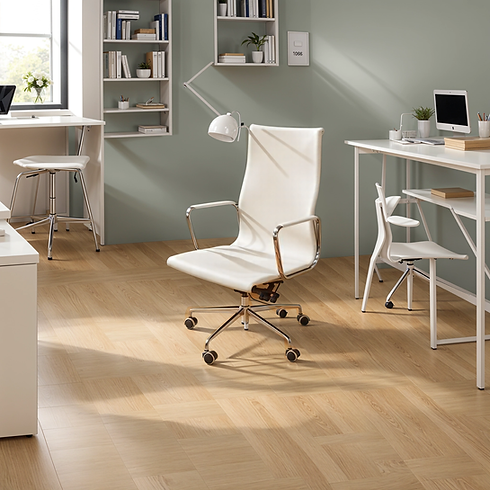 High leather back office chair-white