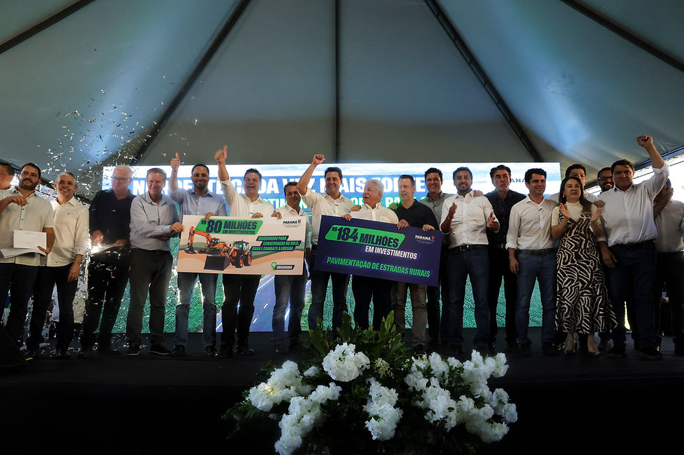 Ratinho Junior libera R$ 264 milhões para novo maquinário e estradas rurais da região de Umuarama