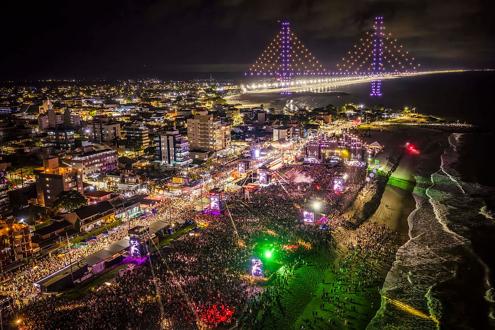 Alok projeta Ponte de Guaratuba com drones no show recorde de público do Verão Maior Paraná