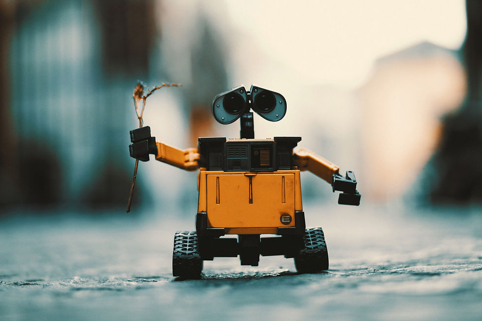 Robot sosteniendo una ramita
