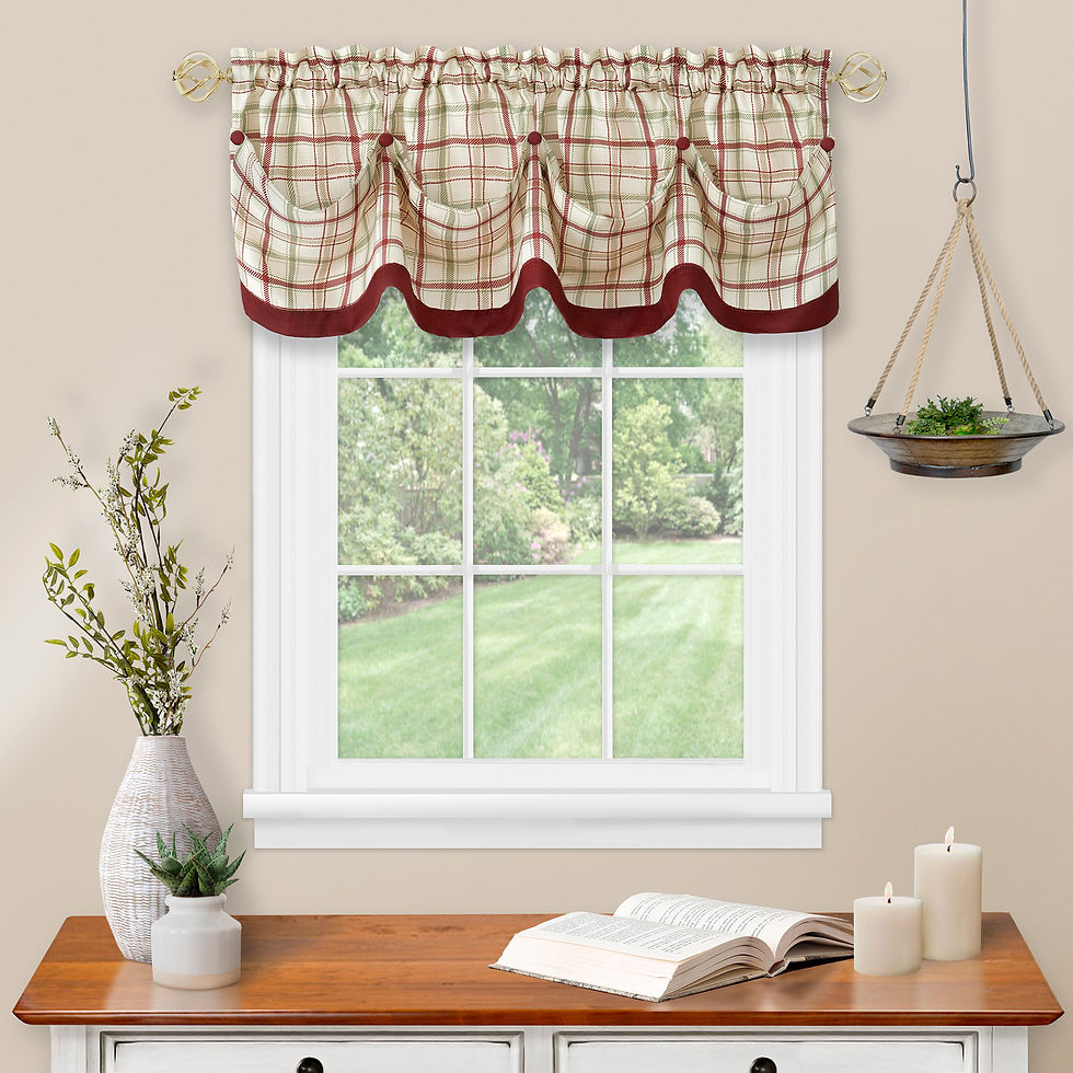 Thumbnail: Tattersall Tuck Valance with Buttons