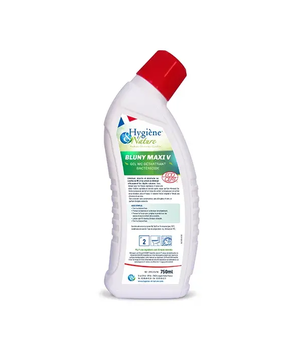 Gel WC nettoyant désincrustant et désinfectant Bluny Maxi V ECOCERT