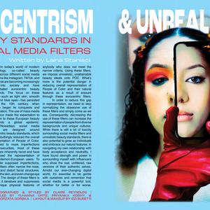 Magazine Layout for Mode Magazine Spring/Summer 23 Issue
-Did makeup design & styling as well
-Created in Adobe InDesign
