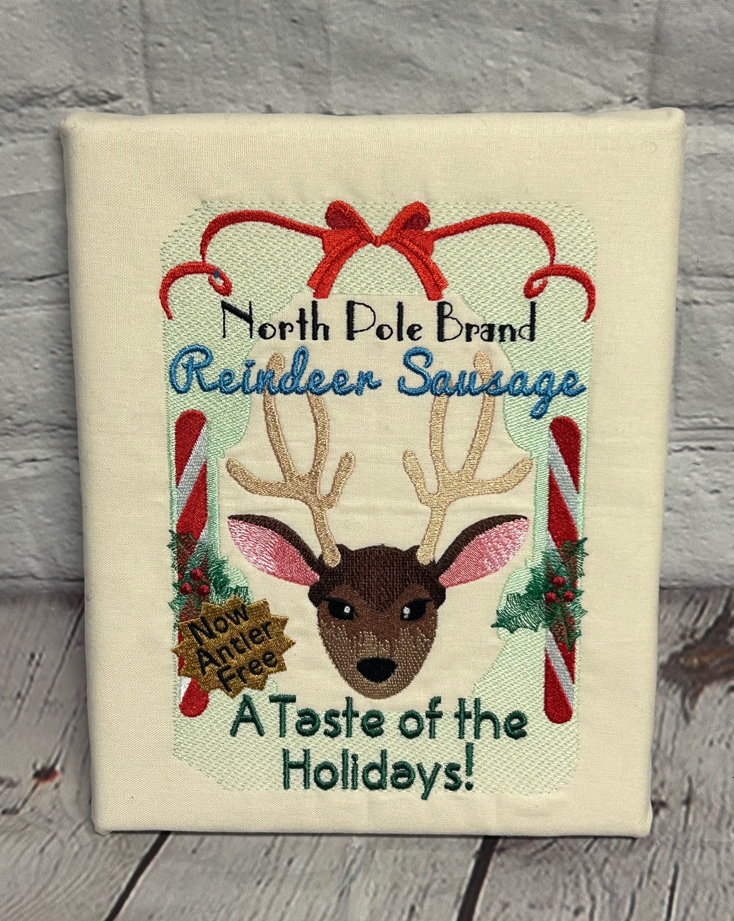 North Pole Brand Reindeer Sausage Wall Art - Made To Order
