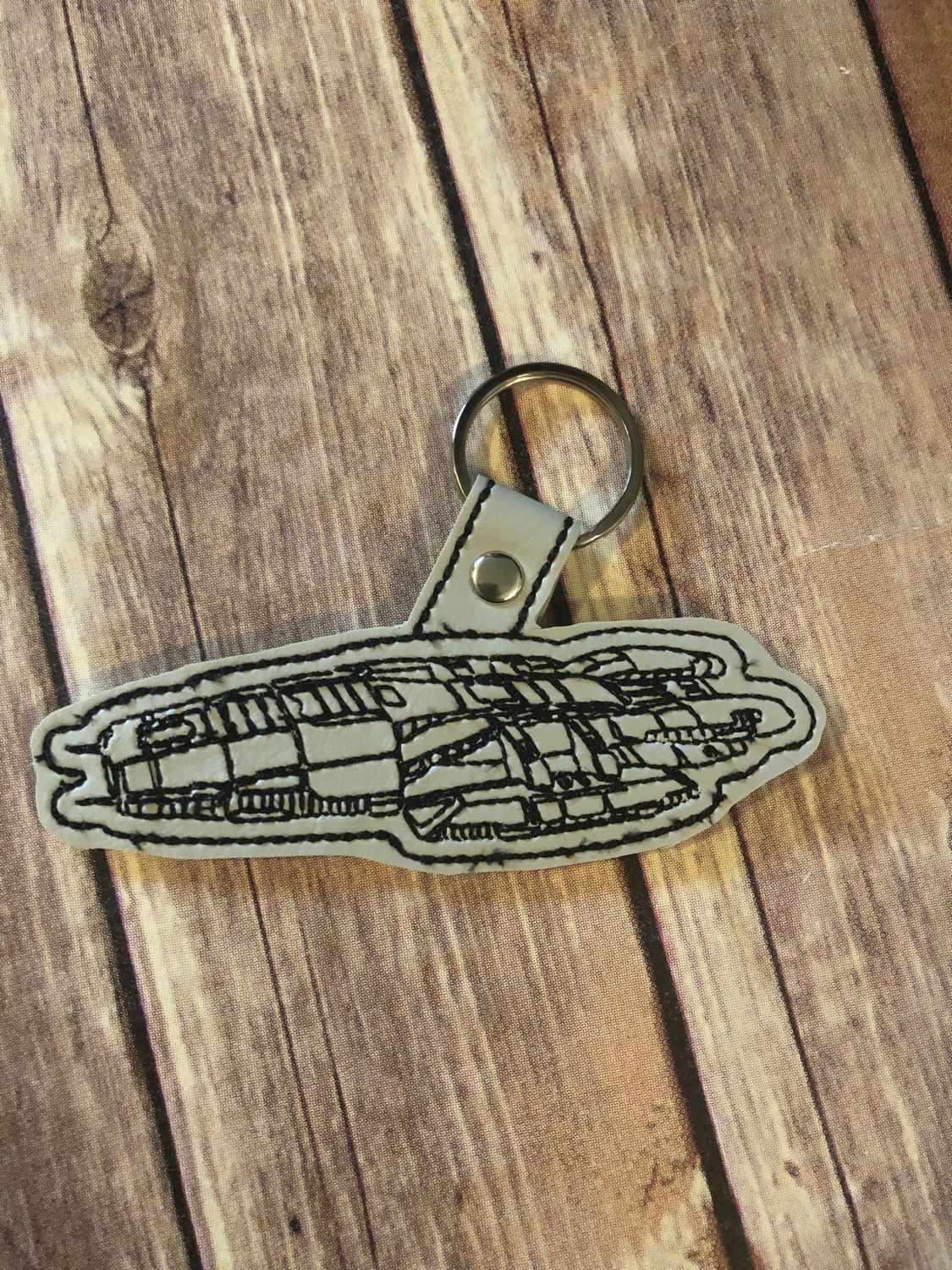 BattleStar Ship Embroidered Key Chain