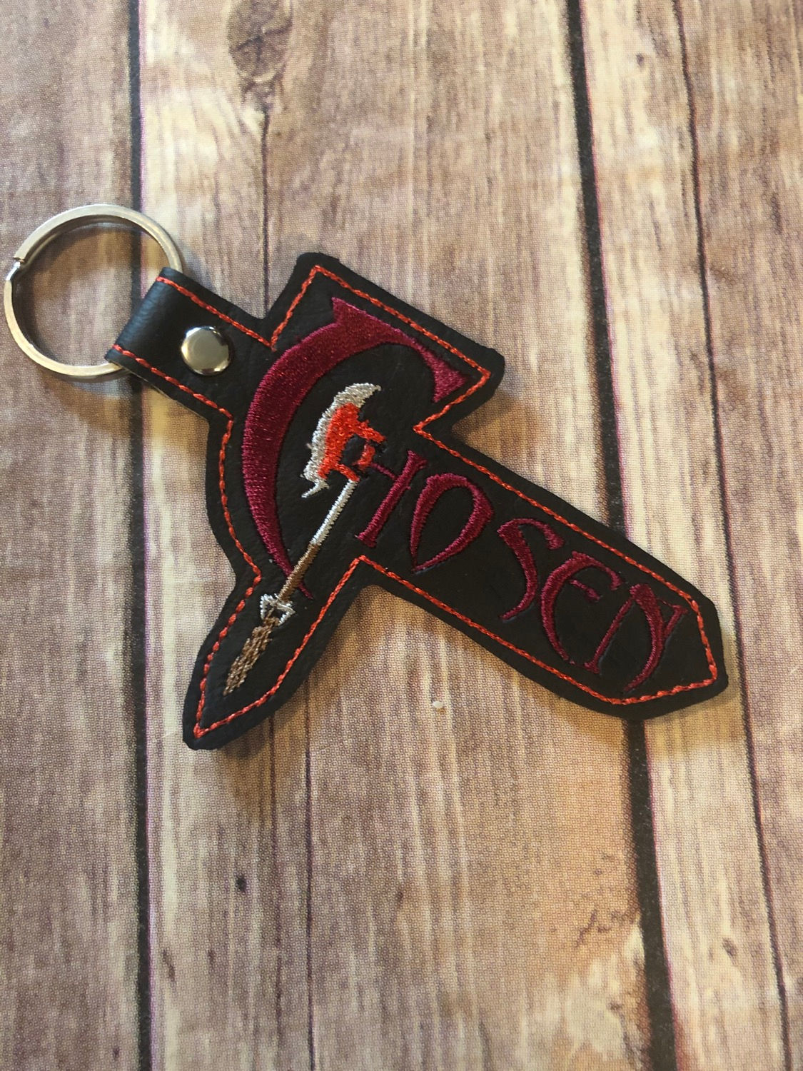 Chosen Embroidered Key Chain