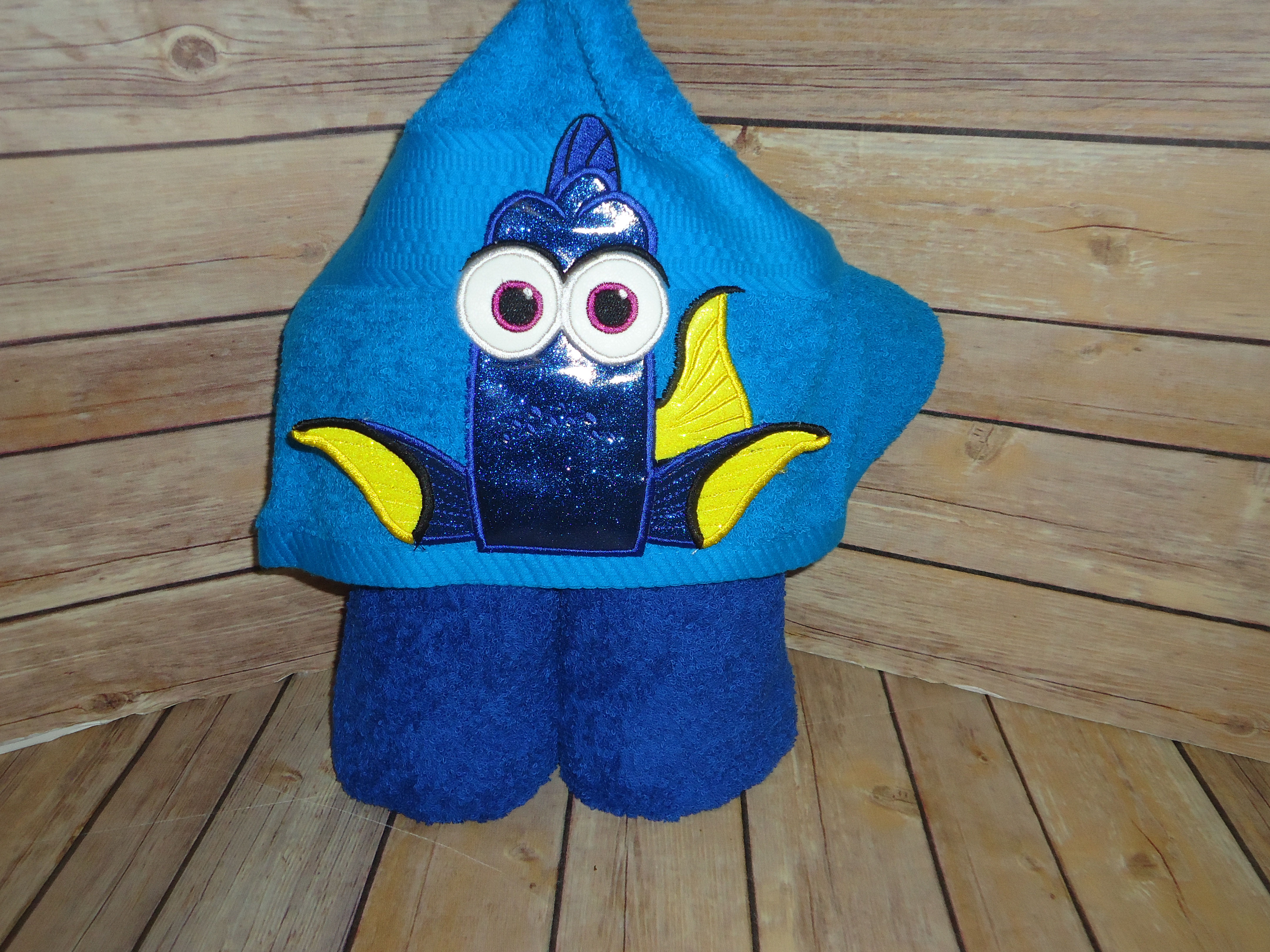 Blue Tang Fish 3D Hooded Towel