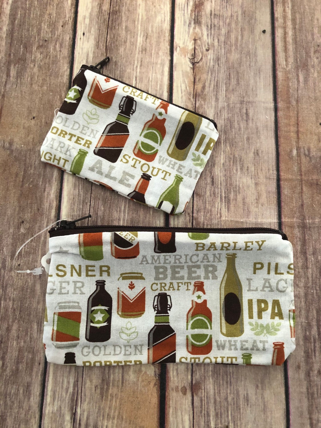 Beer Bottles Zipper Pouch - Ready to Ship