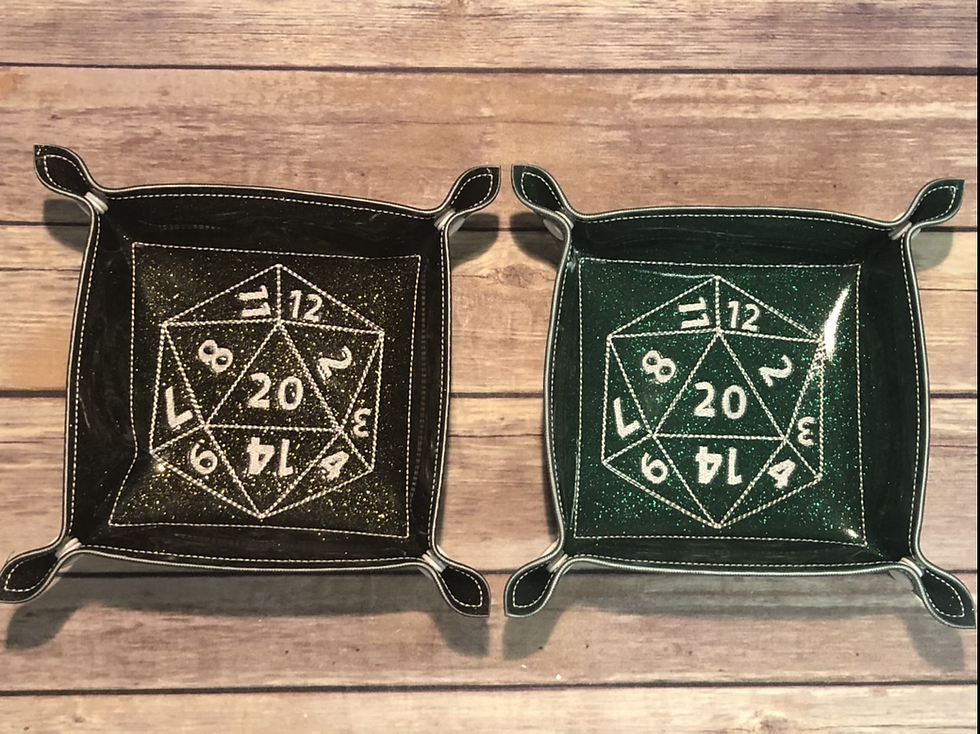 D20 Square Portable Dice Tray - Ready To Ship