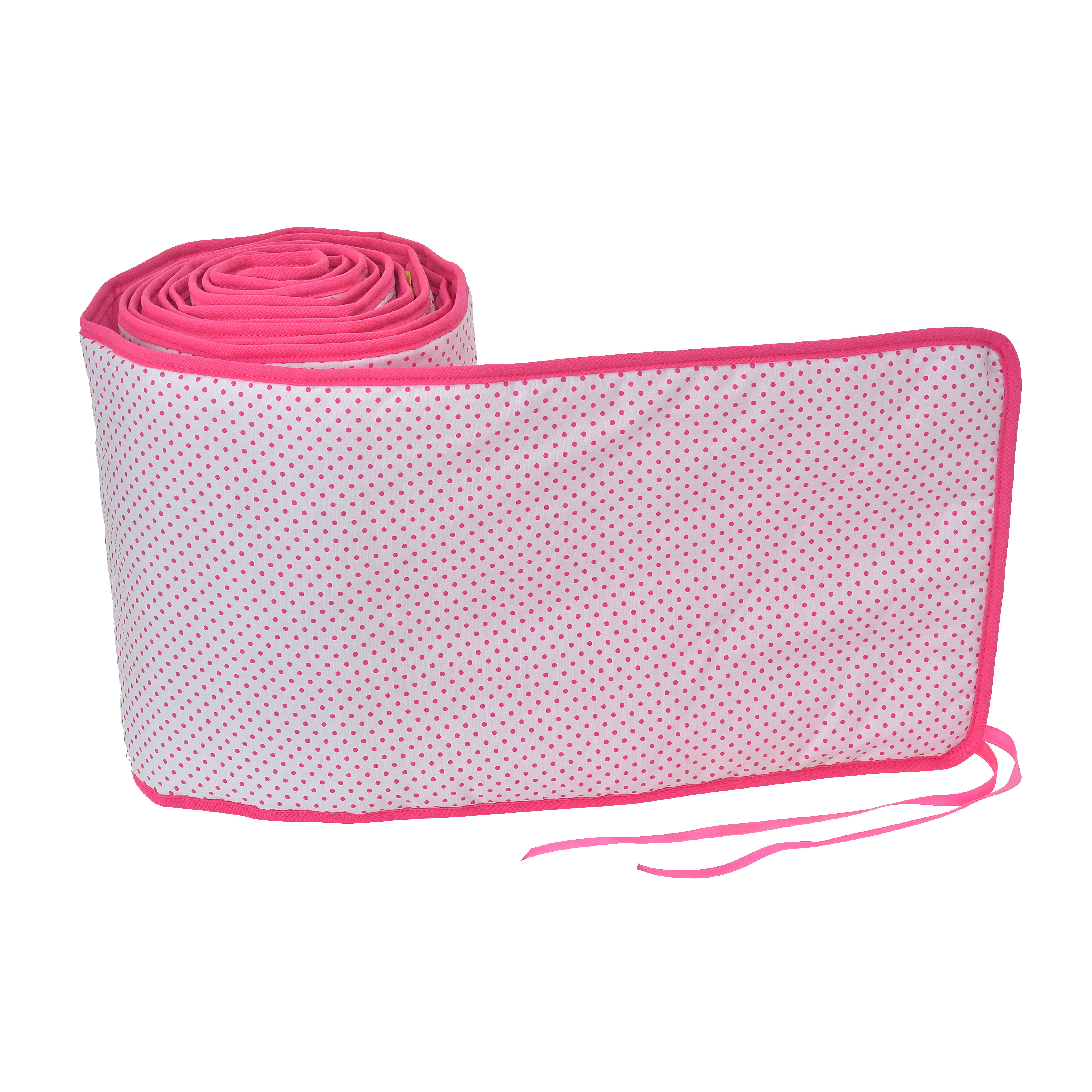 PROTECTOR DE CUNA I LOVE BOOKS TOPOS ROSA/ROSA