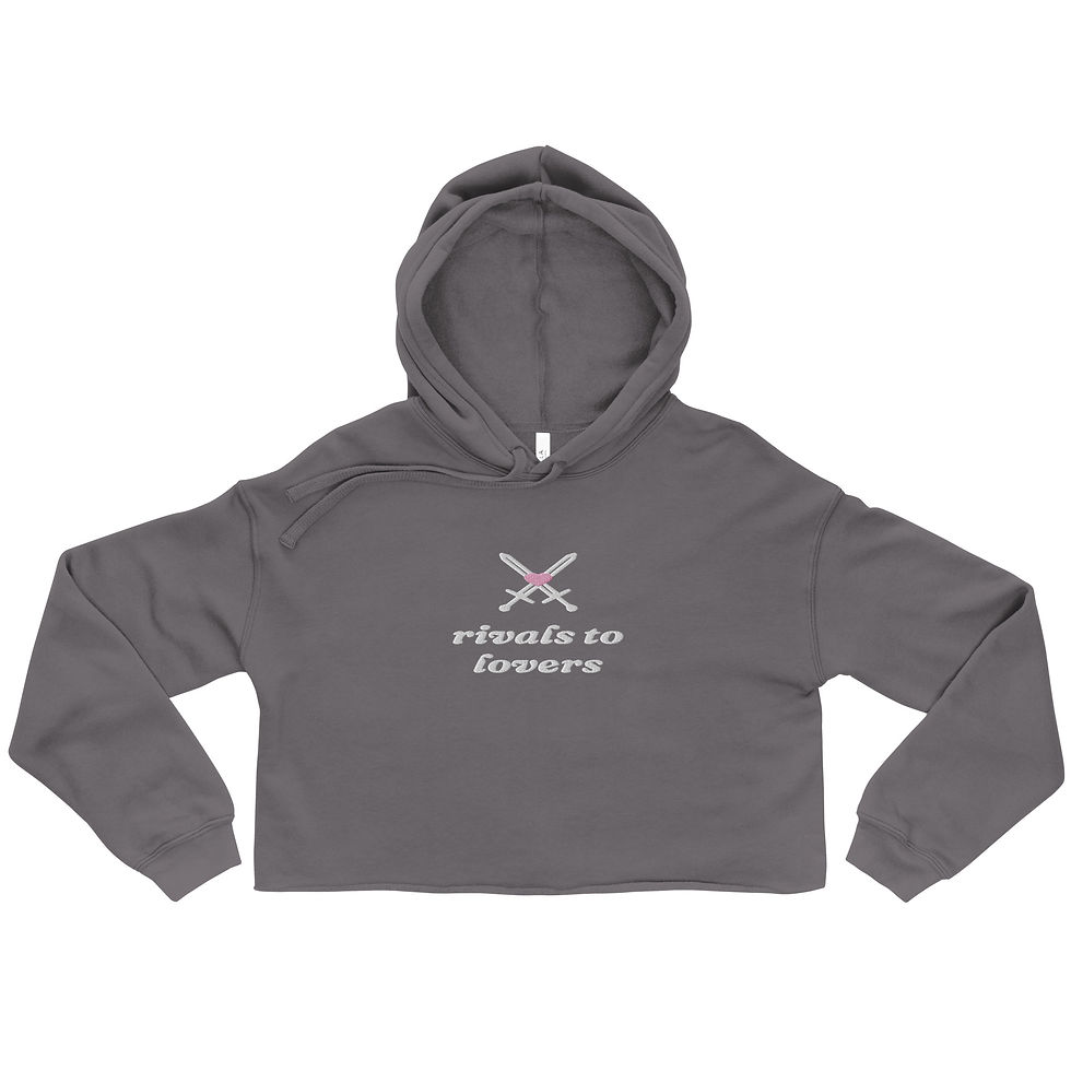 Thumbnail: Rivals to Lovers Embroidered Crop Hoodie