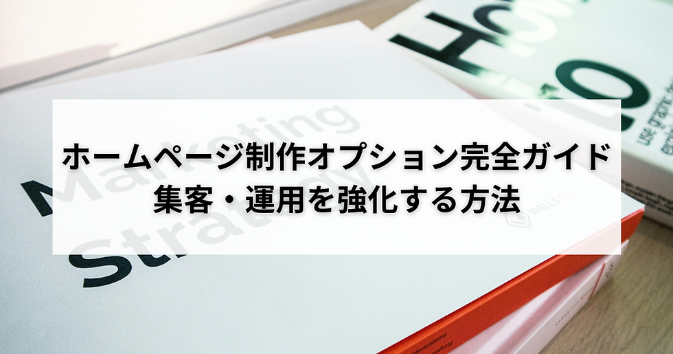 ホームページ制作オプション完全ガイド｜集客・運用を強化する方法
