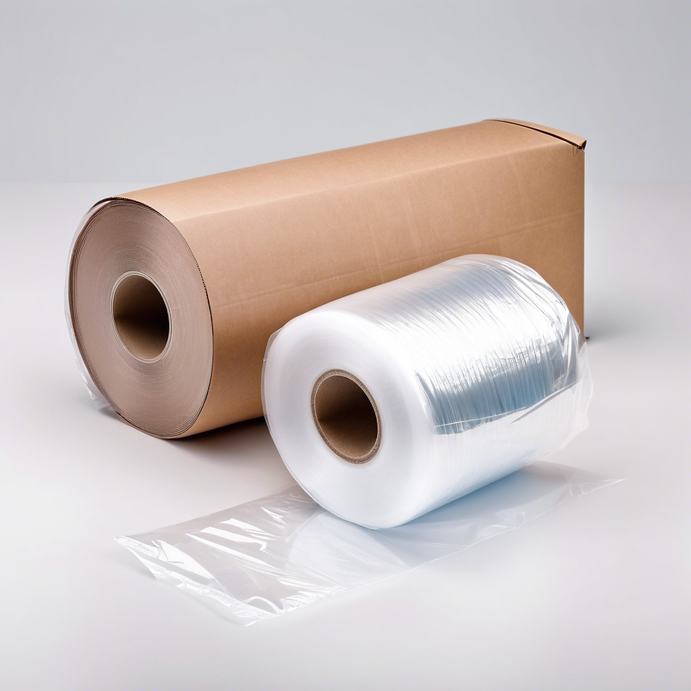 Rolls of plastic/cardboard