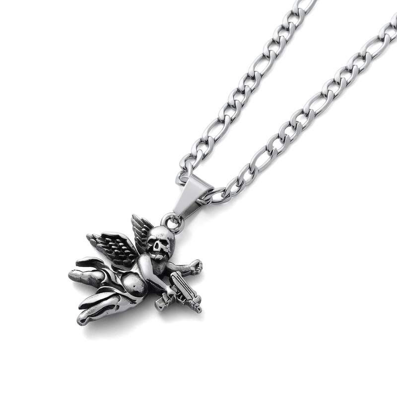 Death's Cupid Cherub Pendant Necklace