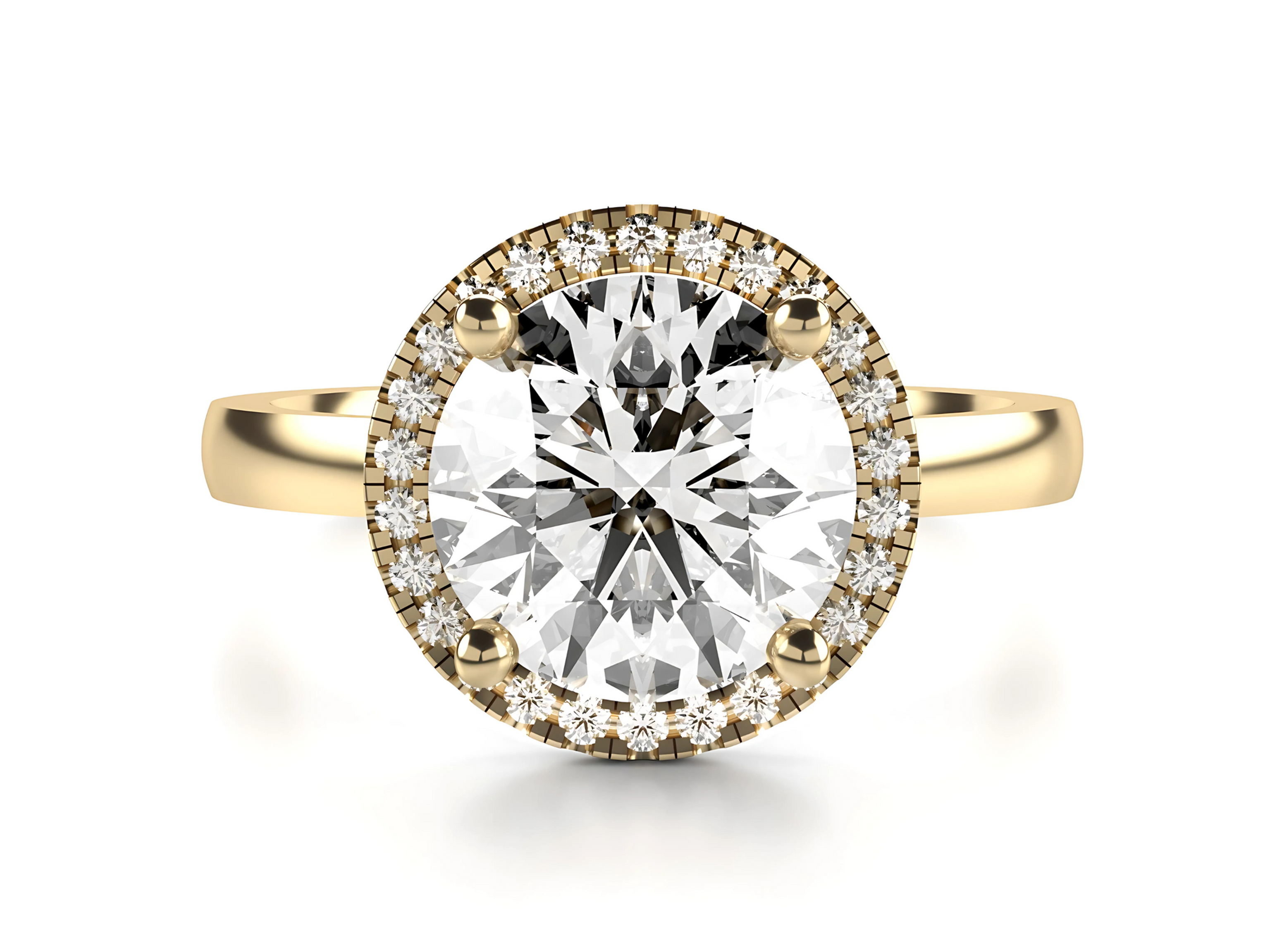 Anillo de compromiso Halo Moissanite 2ct